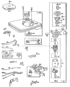 Page E Diagram and Parts List for 90700  Briggs and Stratton Engine